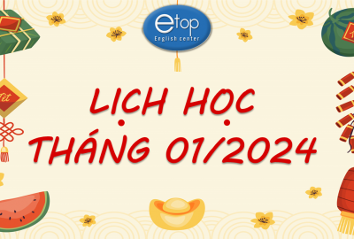 LỊCH HỌC THÁNG 01/2024